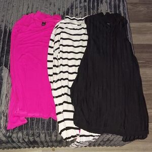 Stylish Women's Black, White, and Pink Tops